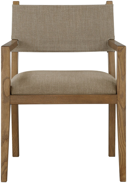 Avon - Linen Textured Performance Fabric Dining Arm Chair