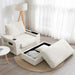 Giga oversized chaise lounge with rabbit fur upholstery, deep seat, armrests, storage ottoman, and cup holders for indoor comfort.