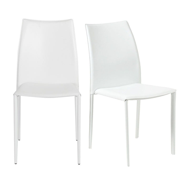 Leather Dining Side Chairs (Set of 2) - White