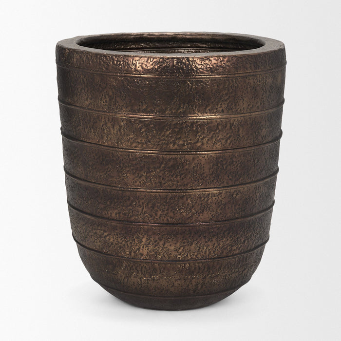 Round Floor Vase (729961) - Antiqued Brass
