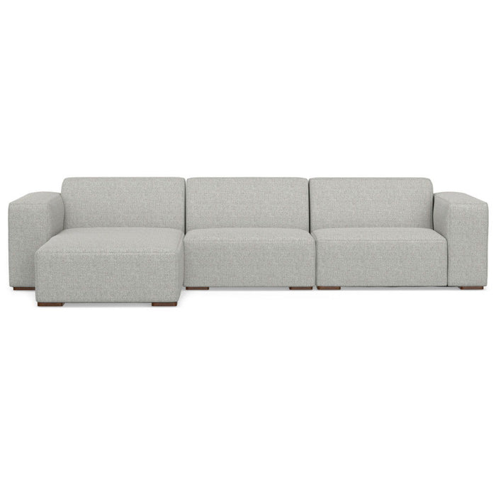 122" Fabric Modular Sofa With Brown Legs - Gray