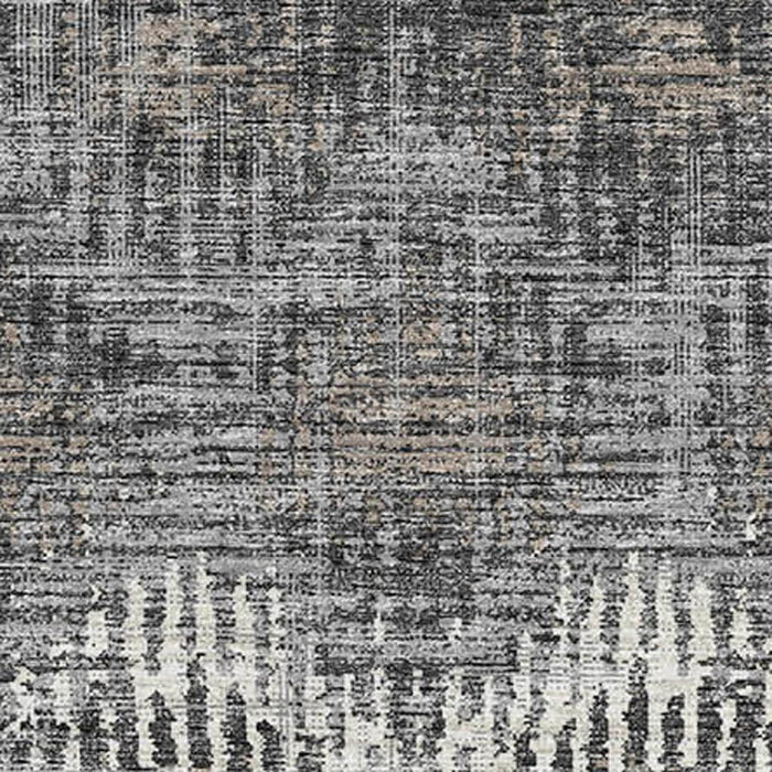 10' X 14' Abstract Washable Area Rug With UV Protection - Graphite