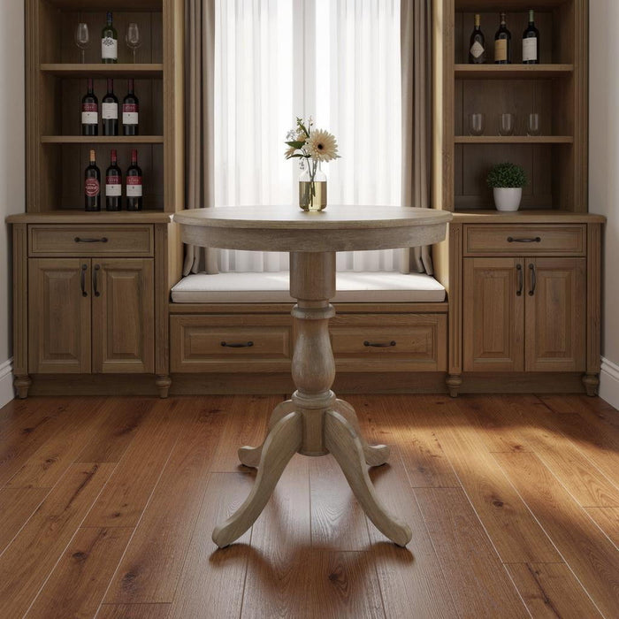 30'' Solid Wood Rounded Bar Table - Natural