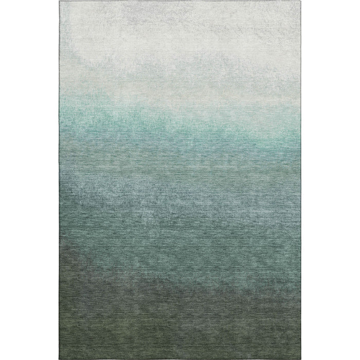 10' X 14' Ombre Washable Area Rug With UV Protection (710951) - Pale Aqua / Gray / Ivory