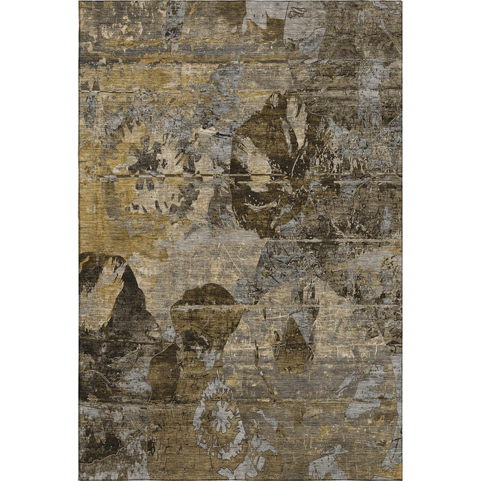 10' X 14' Abstract Washable Area Rug With UV Protection (648862) - Coffee / Gray