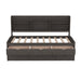 Giga Captain Bed with built-in bookshelves, three storage drawers, and a trundle, featuring a modern wooden design and ample storage.