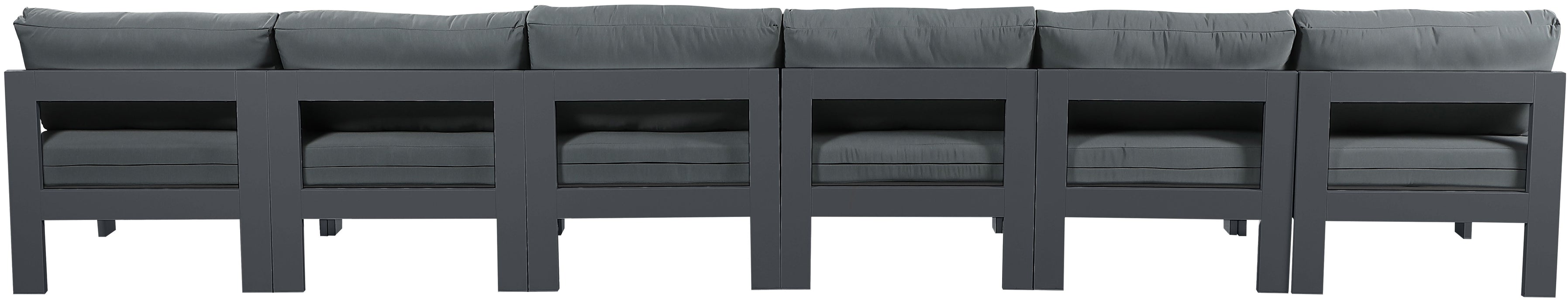 Nizuc - Outdoor Patio Modular Sofa Armless - Grey - Metal