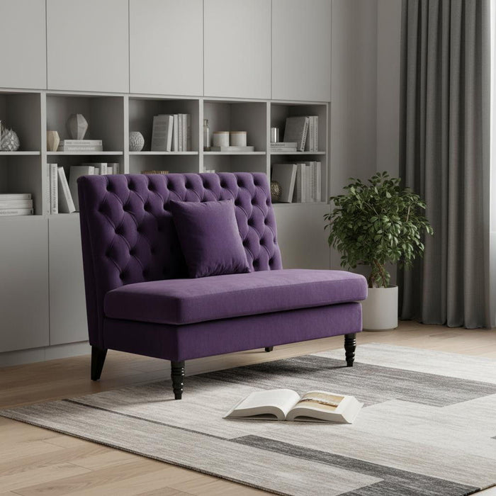 Velvet Loveseat - Plum / Black