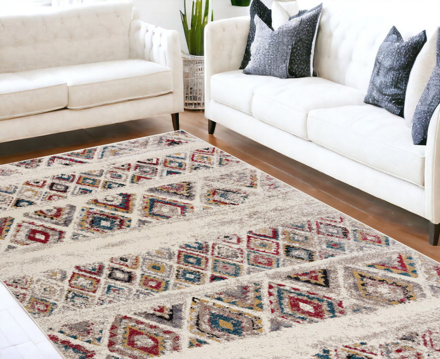 8' x 11' Southwestern Area Rug - Cream