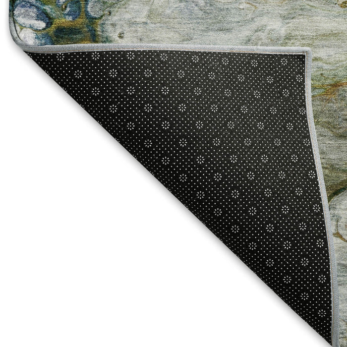 10' X 14' Abstract Washable Area Rug With UV Protection (692691) - Rust / Teal / Gray