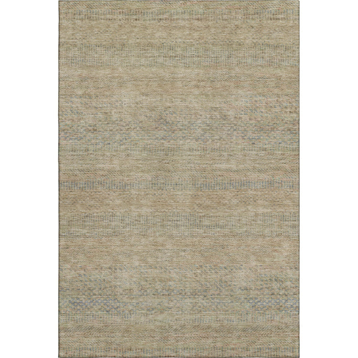 10' X 14' Striped Washable Area Rug With UV Protection (695492) - Beige / Gray / Khaki