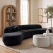Avra velvet sectional sofa by Meridian Furniture featuring plush upholstery and a modern stationary design in a spacious layout.