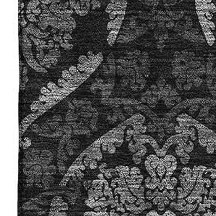 9' X 12' Medallion Washable Area Rug Polyester With UV Protection - Gray And Silver
