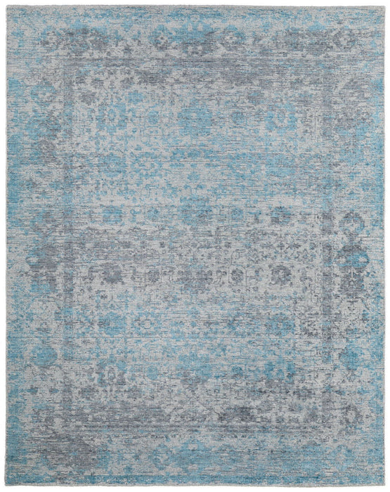 10' X 14' Oriental Hand Woven Area Rug (722256) - Blue / Ivory
