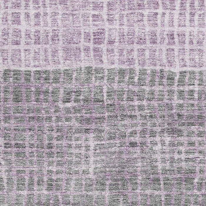 10' X 14' Geometric Washable Area Rug With UV Protection (705041) - Plum / Gray