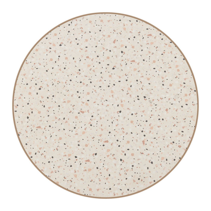 Faux Terrazzo Rounded Bar Table - Beige / Gold