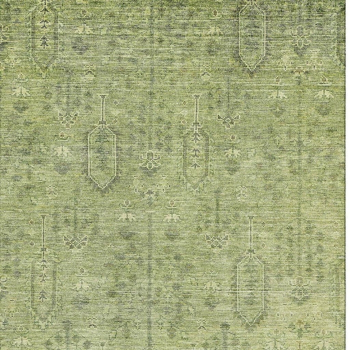 8' X 10' Southwestern Washable Area Rug With UV Protection - Sage And Green