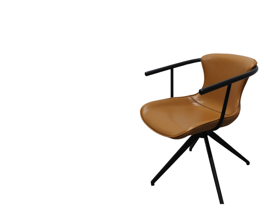 Upholstered Faux Leather Dining Arm Chair - Camel
