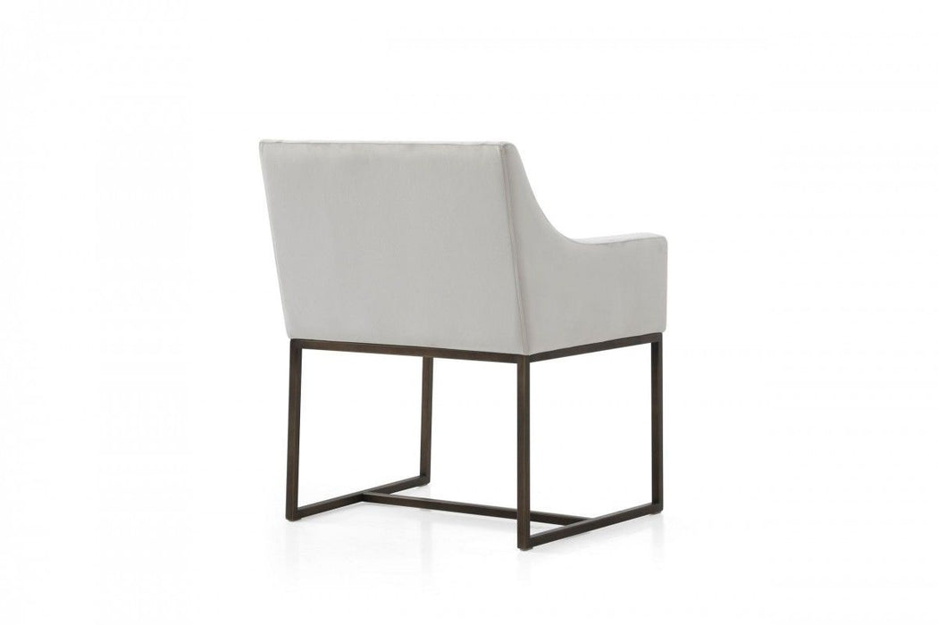 Upholstered Fabric Dining Arm Chair - Beige