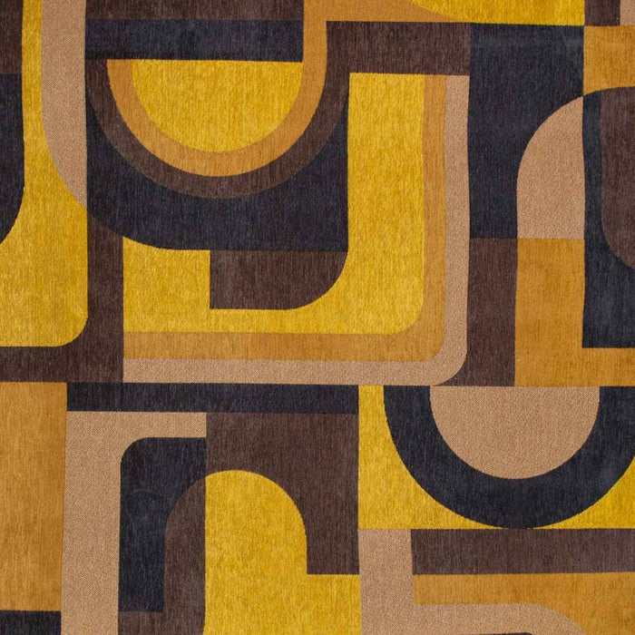 5' X 7' Geometric Washable Area Rug (551743) - Yellow / Black