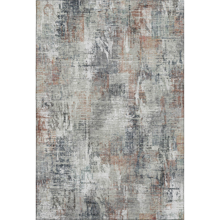 10' X 14' Abstract Washable Area Rug With UV Protection (657779) - Taupe / Copper / Beige