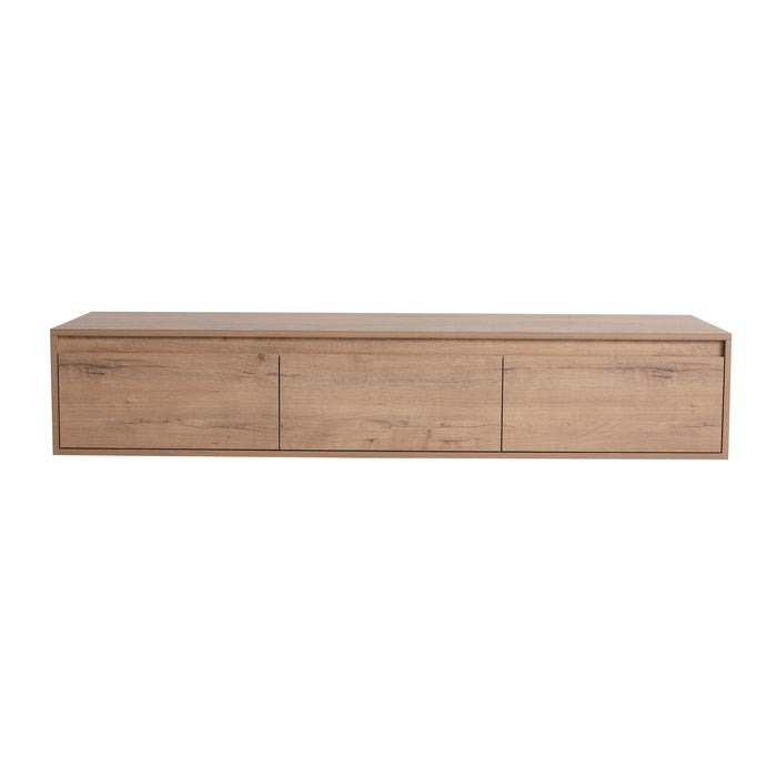 Giga modern minimalist bathroom vanity with soft-close drawers and floating mounting design, showcasing sleek bathroom storage.