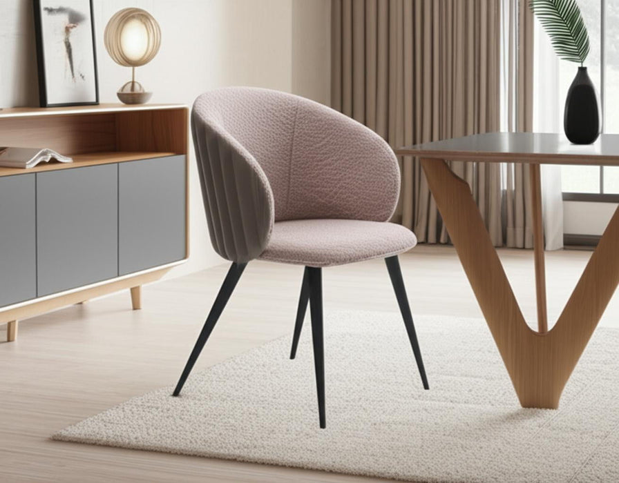 Upholstered Fabric Wing Back Dining Room Arm Chair - Cream