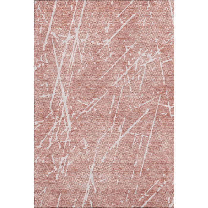 10' X 14' Abstract Washable Area Rug With UV Protection (652821) - Blush / Ivory