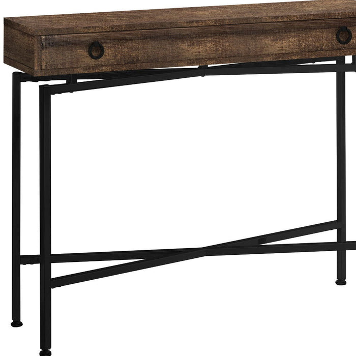 Cross Leg Console Table - Brown And Black
