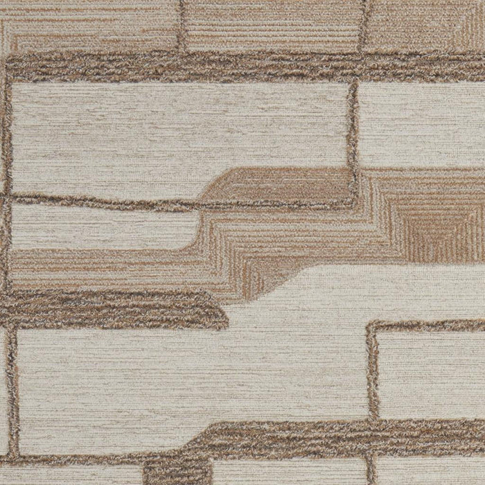 8' X 10' Wool Geometric Hand Tufted Area Rug (567628) - Brown / Tan / Ivory