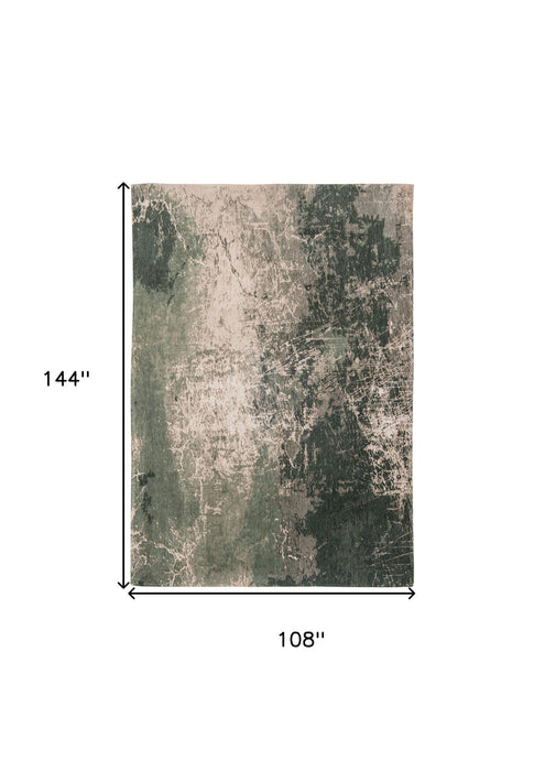 9' x 13' Abstract Non Skid Area Rug - Beige And Green
