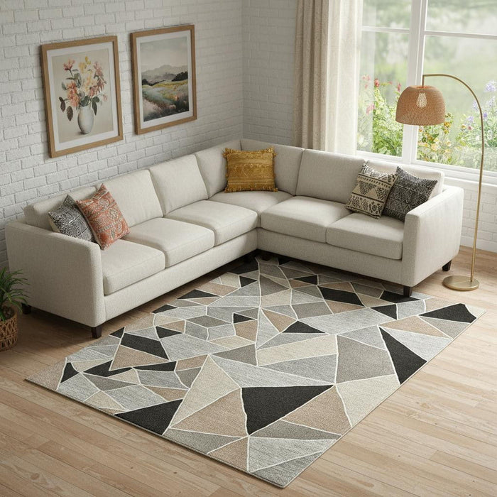 9' X 12' Wool Abstract Hand Tufted Area Rug (722229) - Blue / Ivory