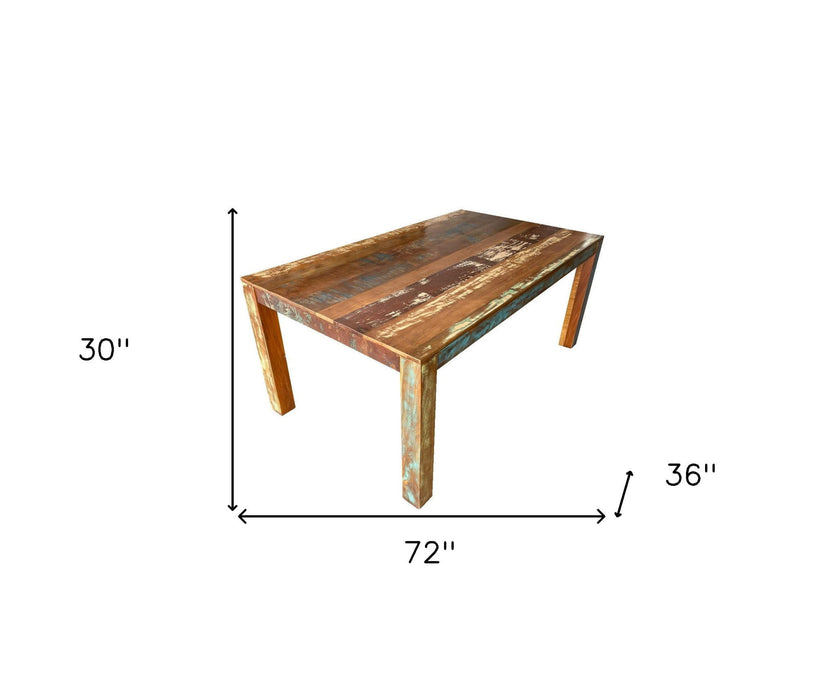 72" Solid Wood Dining Table - Brown