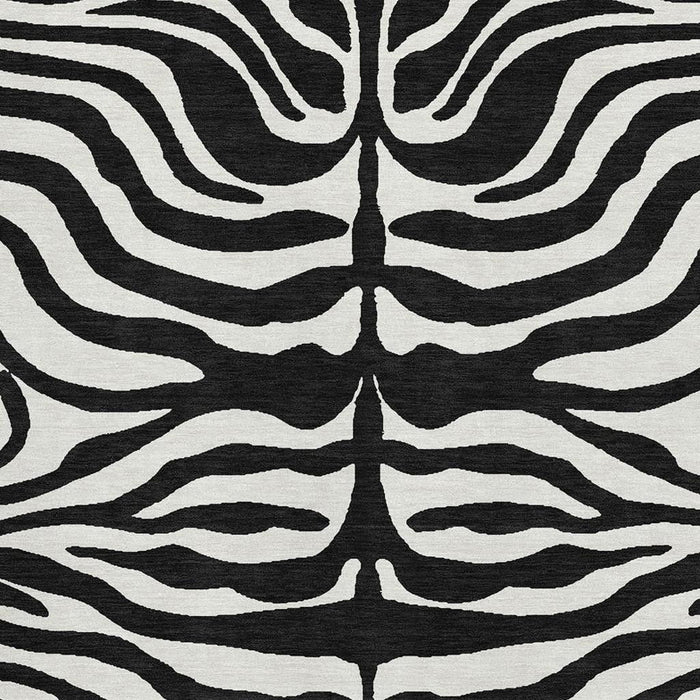 10' X 14' Animal Print Washable Area Rug With UV Protection (681743) - Black / Ivory