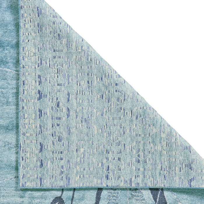 8' x 11' Abstract Hand Tufted Area Rug - Blue And Gray