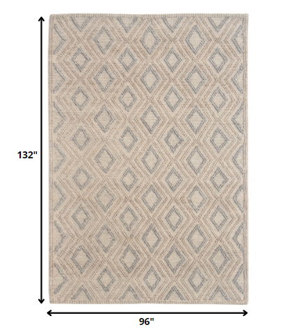 8' x 11' Geometric Handmade Area Rug - Natural