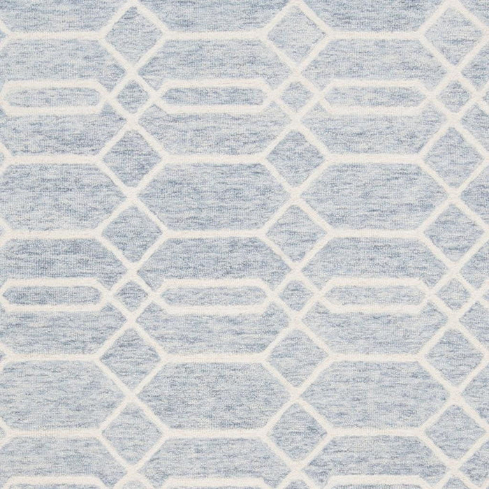 10' X 14' Wool Geometric Hand Tufted Area Rug (566140) - Blue / Ivory