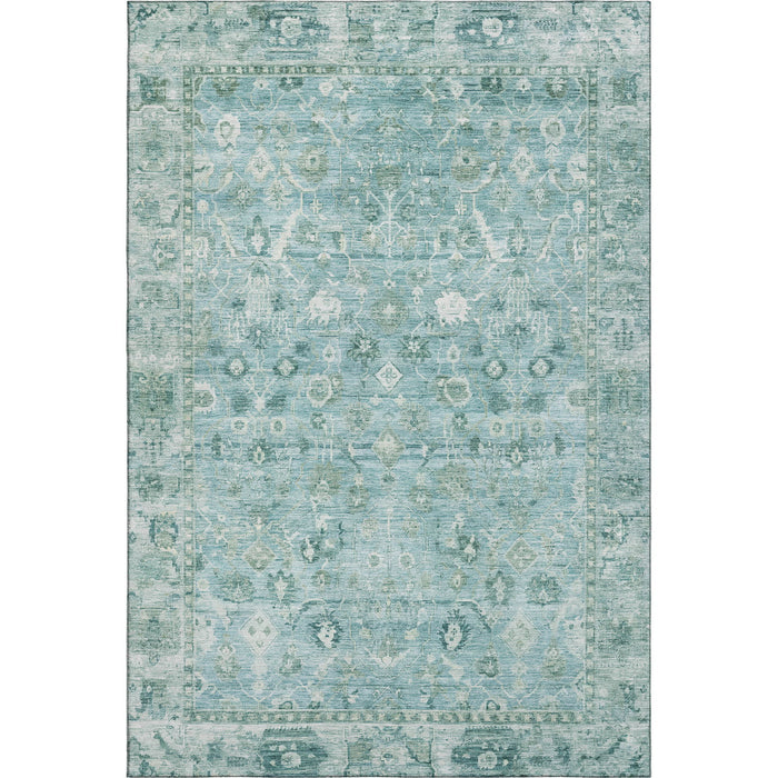 10' X 14' Oriental Washable Area Rug With UV Protection (700895) - Blue / Ivory