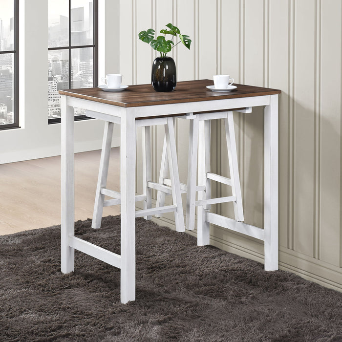 Giga 3-piece counter height dining set with three chairs and a matching table, modern design for dining room use