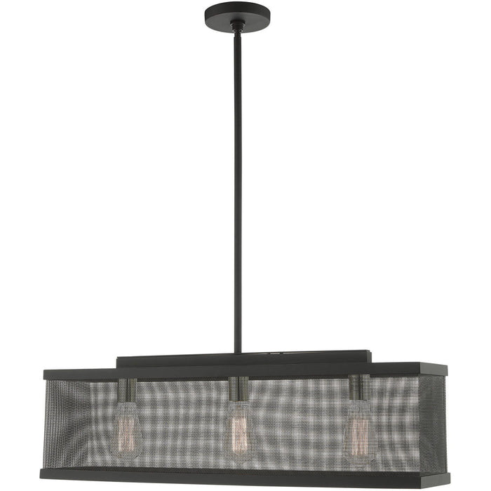 18'' Three Light Dimmable Chandelier With Shades - Black