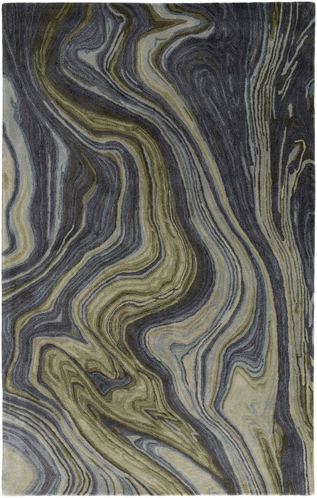 8' x 10' Abstract Hand Tufted Area Rug - Blue And Green