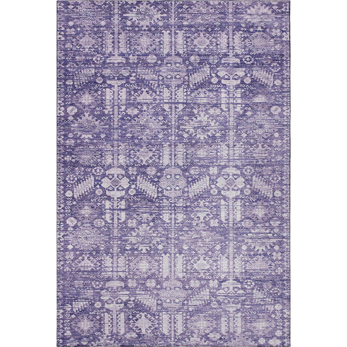 10' X 14' Oriental Washable Area Rug With UV Protection (700859) - Purple / Ivory