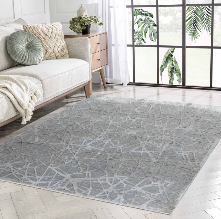 9' x 12' Abstract Power Loom Stain Resistant Area Rug - Turquoise
