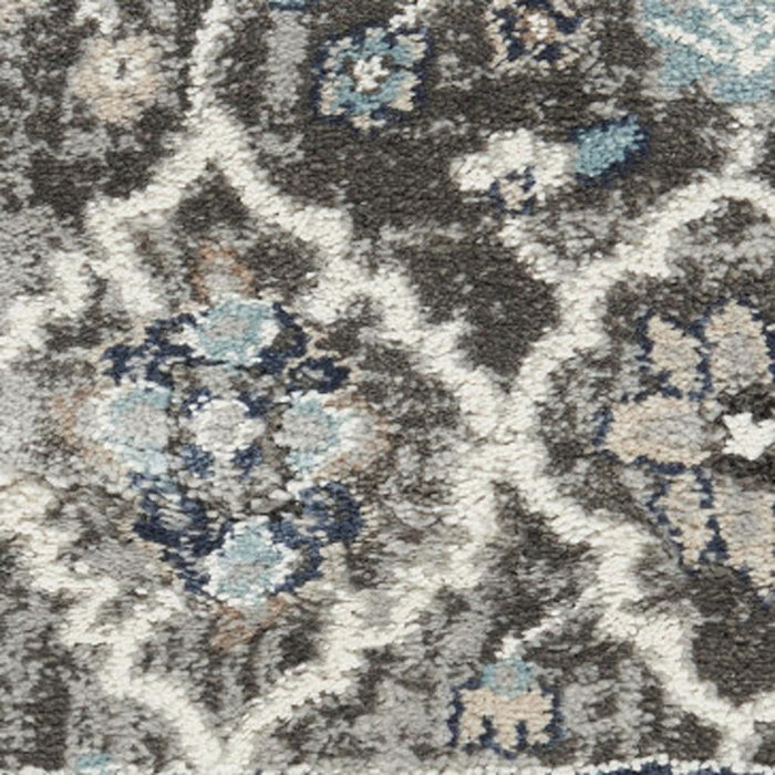 8' X 10' Floral Power Loom Area Rug - Gray