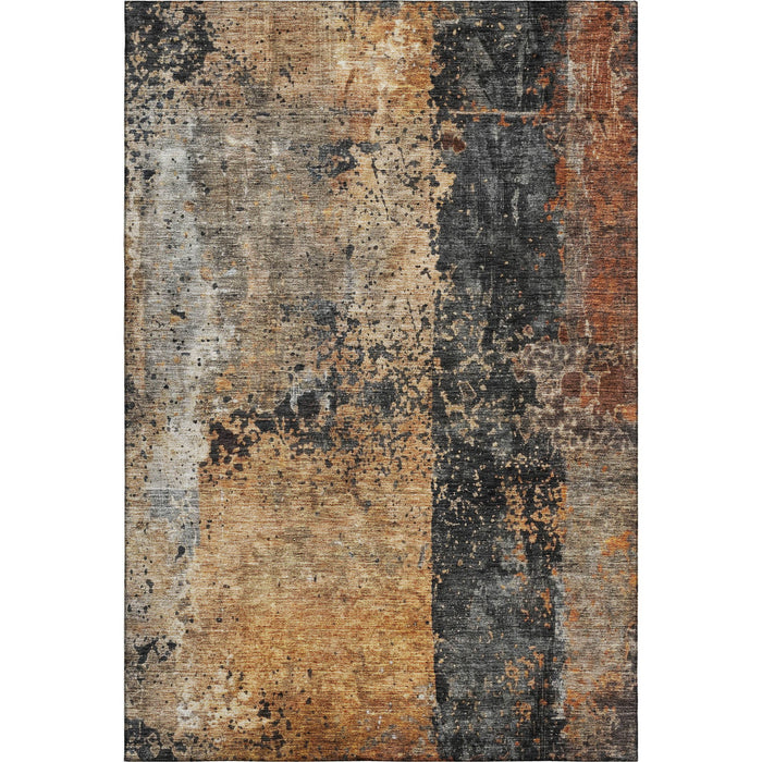 10' X 14' Abstract Washable Area Rug With UV Protection (688358) - Copper / Beige / Gray