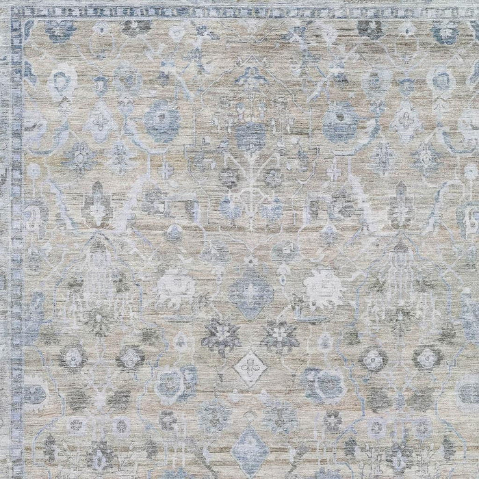 10' X 14' Oriental Washable Area Rug With UV Protection (700883) - Beige / Blue