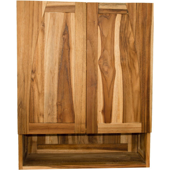 Solid Wood Frame Wall Mounted Accent Cabinet - Brown