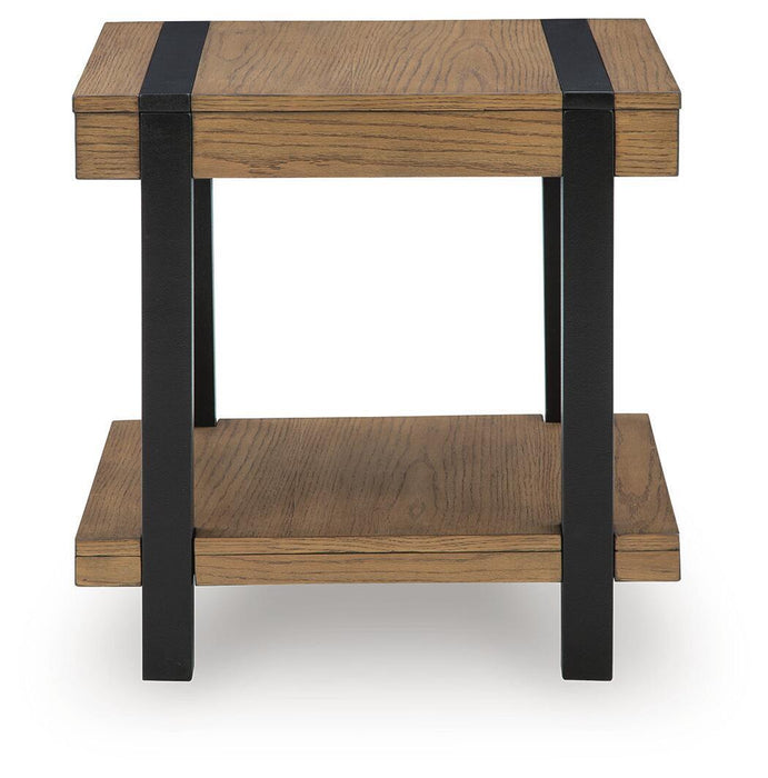 Signature Design by Ashley Jorannti living room end table with wooden finish and modern design, featuring a spacious tabletop.