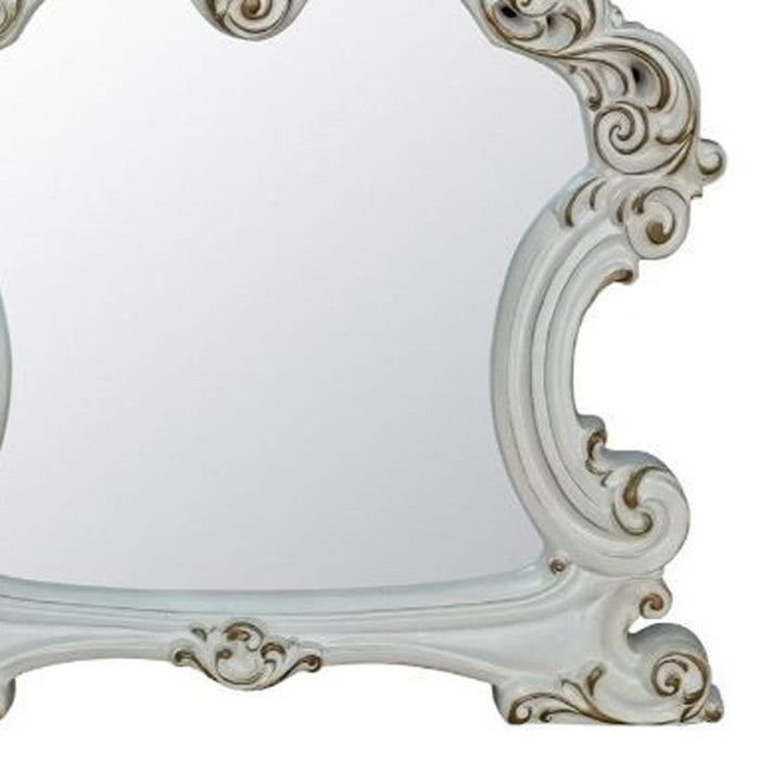 45" Abstract Framed Mounted Dresser Mirror - White