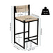 Set of 2 Giga bar stools with paper rope weave backrests, suitable for kitchen island, bar, or counter seating.
